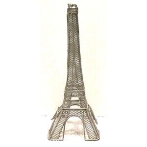 Metal Wire Sculpture of the Eiffel Tower 7" x 3" x 3" #C008